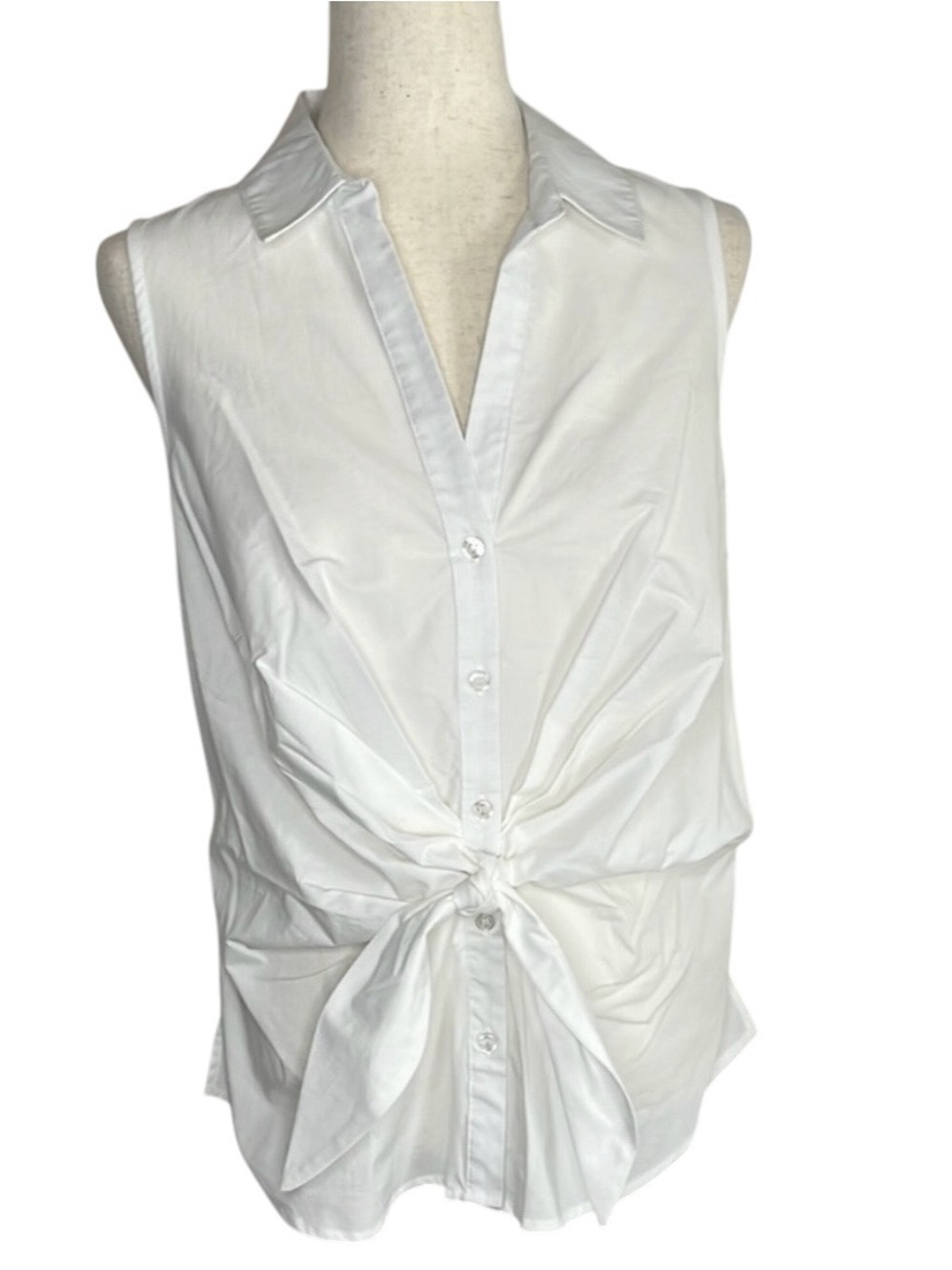 White Sleeveless Blouse